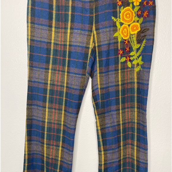 Vintage Plenty Flannel Floral Multi-colored Wool Blend Pants Size Medium - Picture 3 of 13